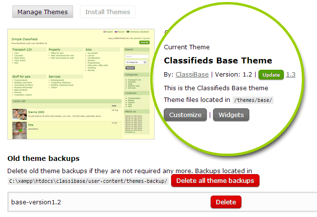 Theme update and backup made easy