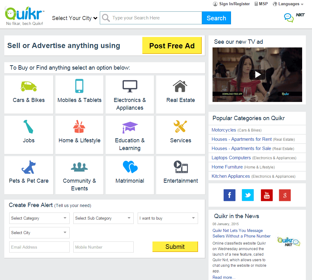 quikr.com-homepage