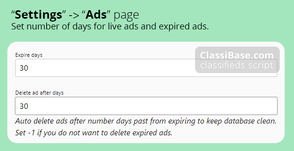 Set small time for live and expired ads for keep database clean. Optimize database by keeping deleting old listings. automatically.